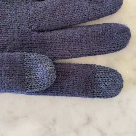 TALBOTS Navy Soft Cable Knit Cotton Blend Gloves One Size - Picture 7 of 12